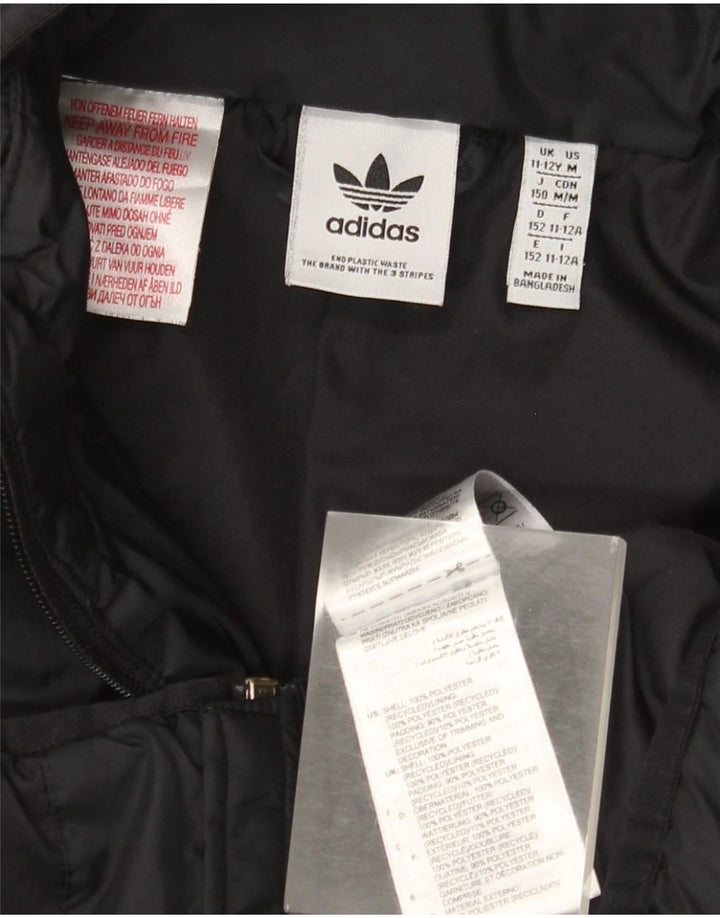 Adidas drenge hættejakke polstret 11-12 år sort polyester