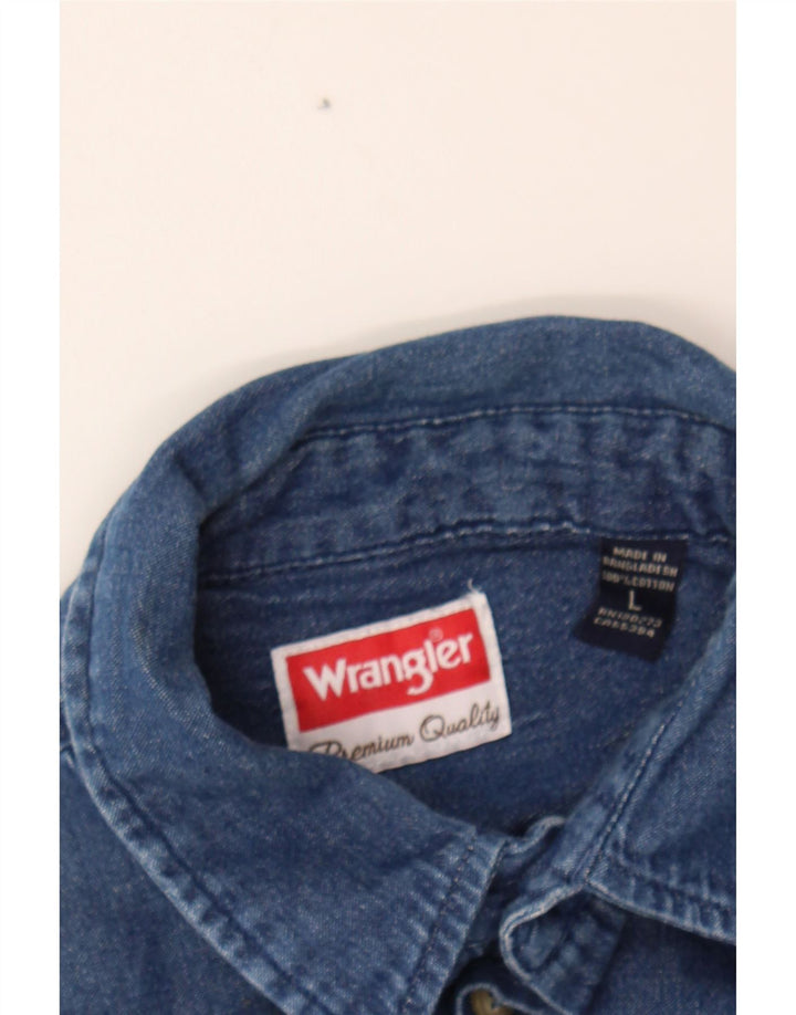 WRANGLER Mens Denim Shirt Large Blue Cotton Vintage Wrangler and Second-Hand Wrangler from Messina Hembry 