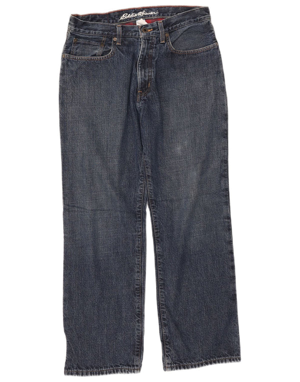 EDDIE BAUER Straight Jeans til mænd W32 L30 Blå Bomuld