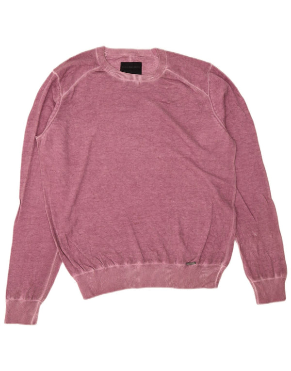 Calvin Klein Jeans Herre Crew Neck Jumper Sweater Medium Pink Bomuld