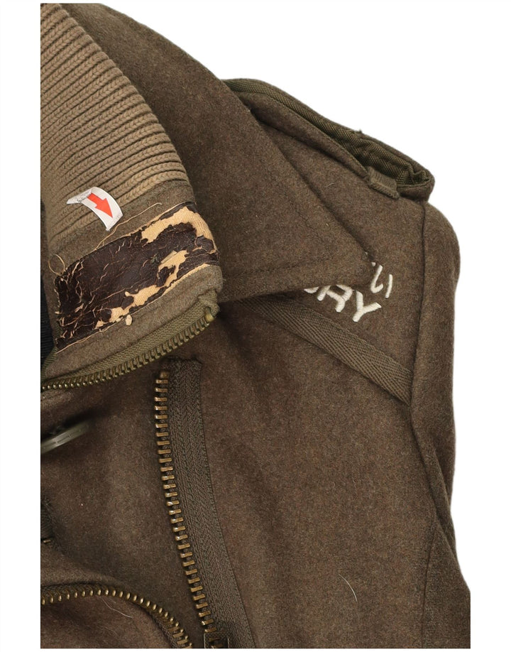 Superdry Militærjakke til kvinder UK 10 Small Khaki Wool