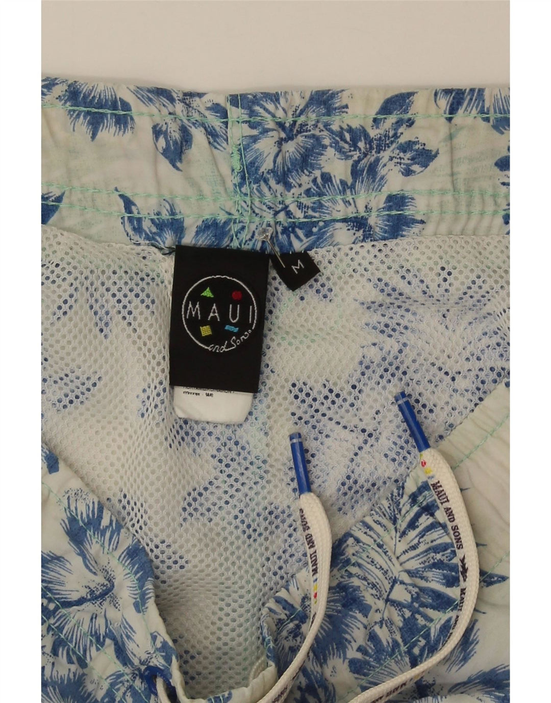 Maui and Sons Badeshorts til mænd Medium Blue Floral Polyamid