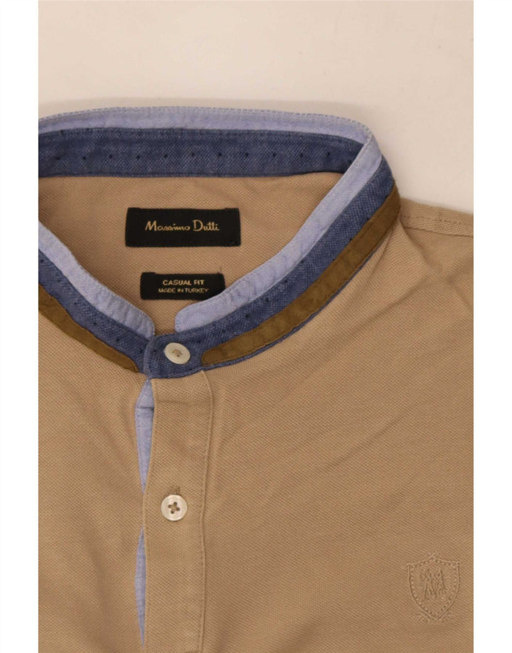 Massimo Dutti Herre Casual Fit Polo Shirt Large Beige