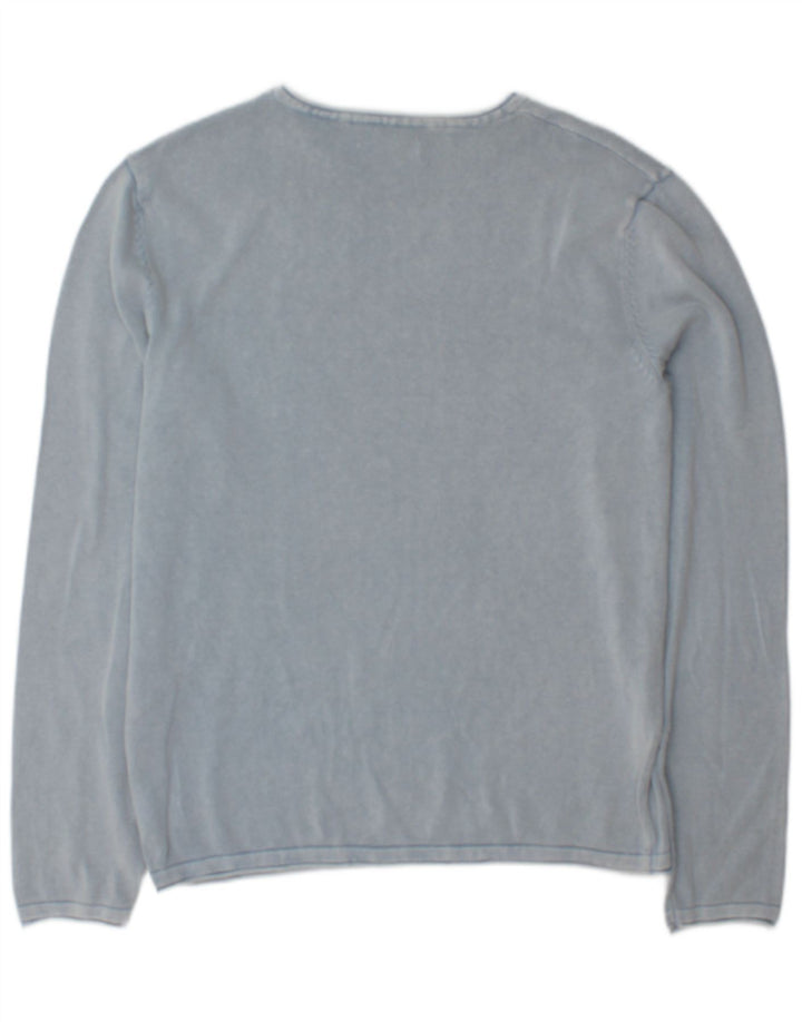 Jack & Jones Herre Boat Neck Jumper Sweater Medium Blue Bomuld