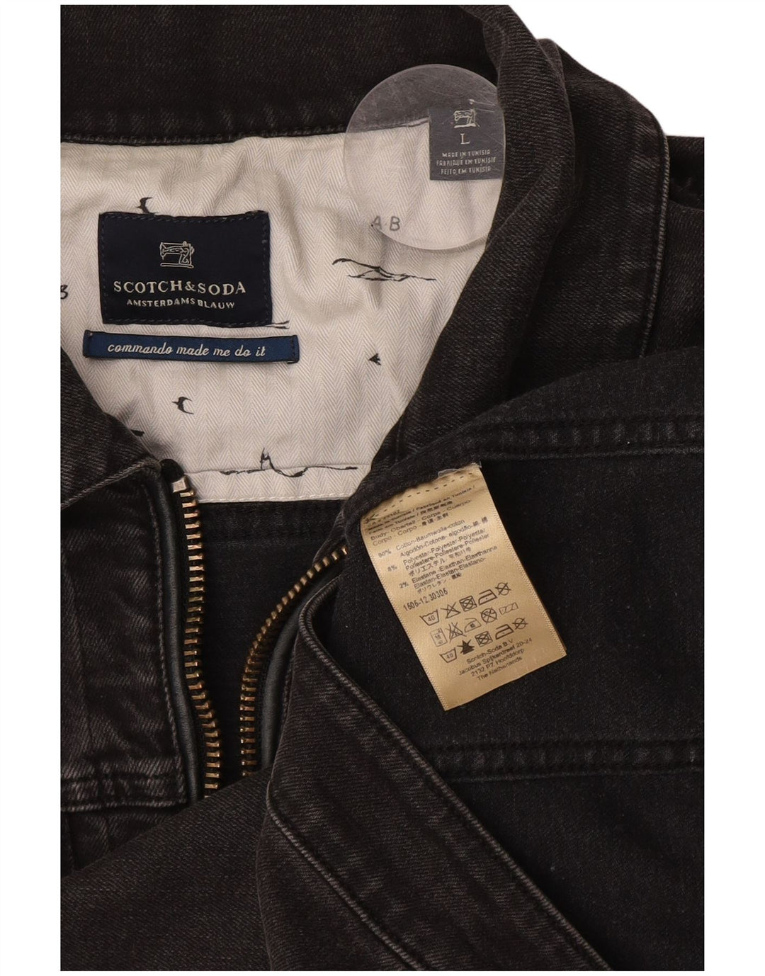Scotch & Soda Dame denimjakke UK 16 Stor Grå Bomuld