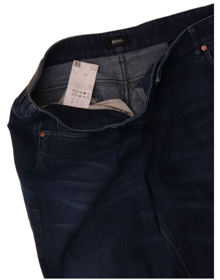 HUGO BOSS Straight jeans til mænd W40 L32 blå bomuld