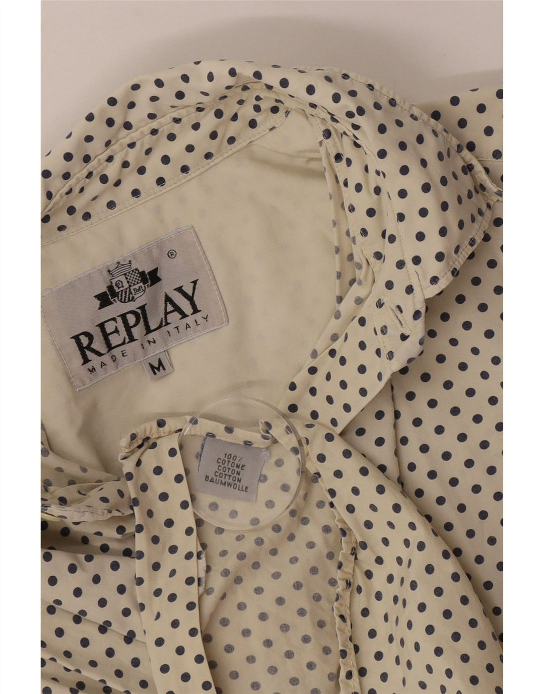 Replay Kortærmet Herreskjorte Medium Beige Plettet Bomuld