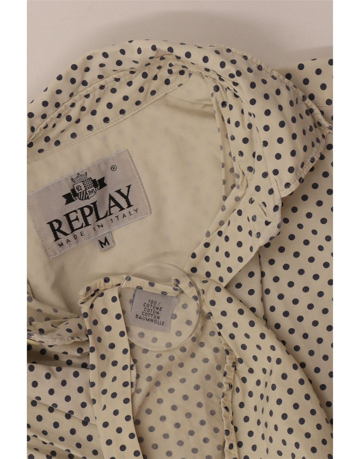 Replay Kortærmet Herreskjorte Medium Beige Plettet Bomuld