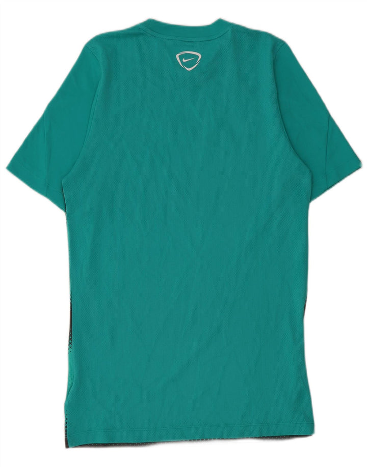 Nike Herre Dri Fit grafisk T-shirt Top Lille blå Colourblock Polyester