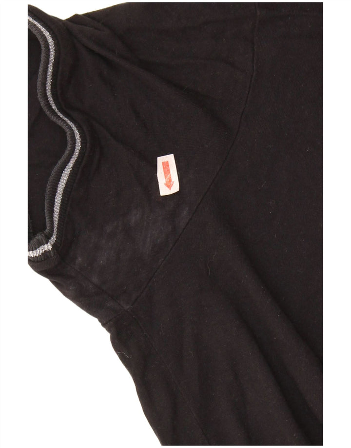 GUESS Kvinder Oversized grafisk T-shirt Top UK 6 XS Sort