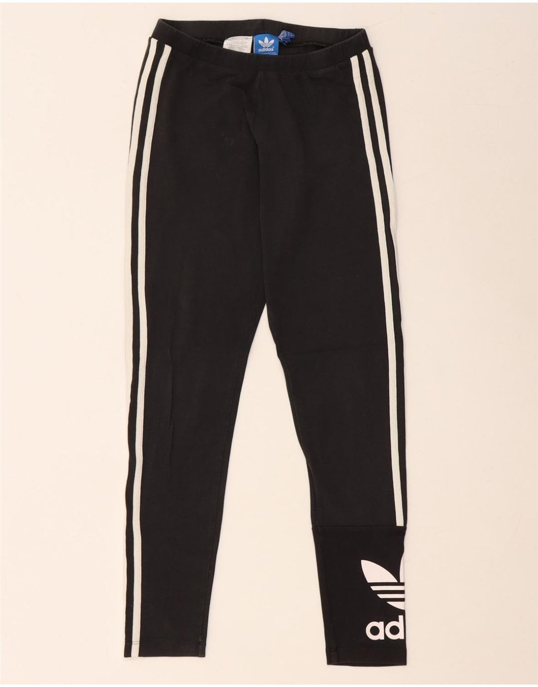 ADIDAS Grafiske Leggings til kvinder UK 10 Lille sort bomuld