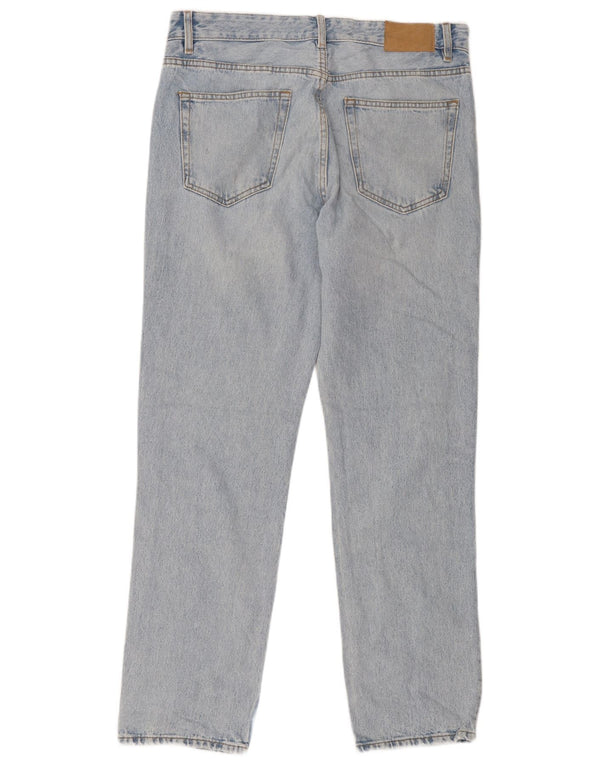 Zara Straight Jeans til mænd EU 42 Large W32 L32 Blå Bomuld