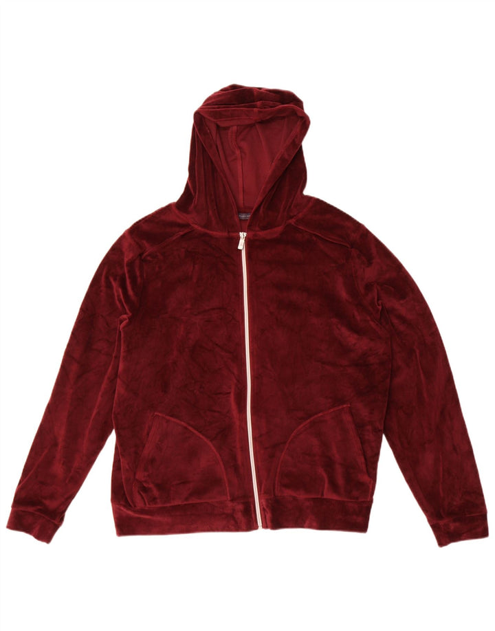 Marks & Spencer Dame Oversized hættetrøje med lynlås UK 12 Medium Burgundy