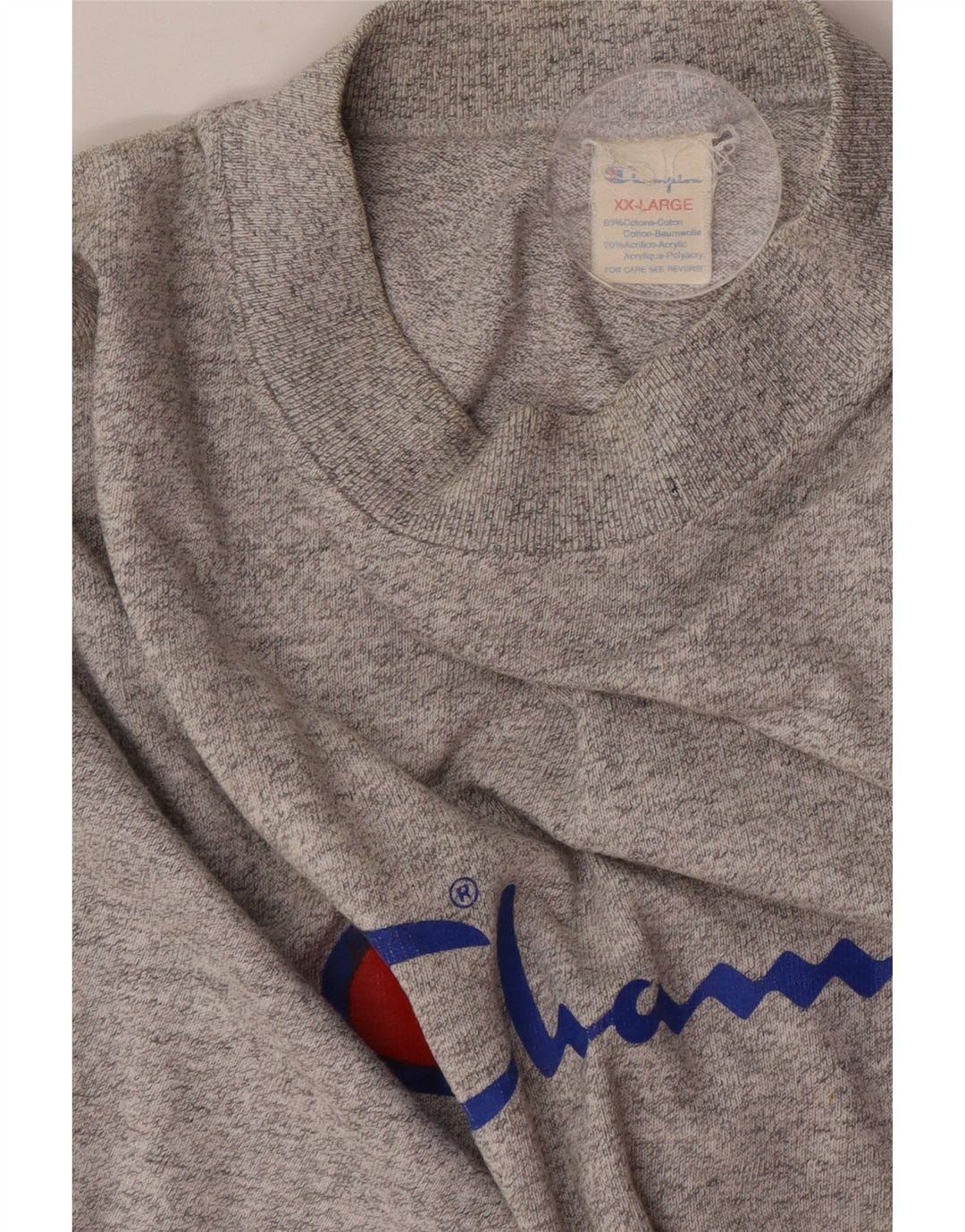 Champion Herre Grafisk Sweatshirt Jumper 2XL Grå Flecked Bomuld