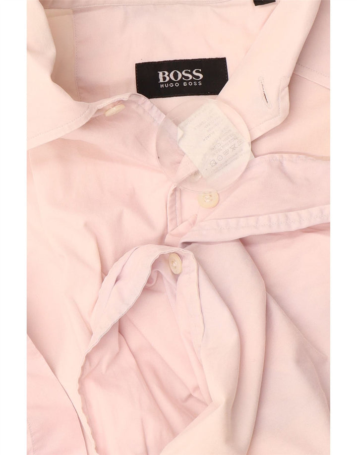 HUGO BOSS Kortærmet Herreskjorte Medium Pink Bomuld