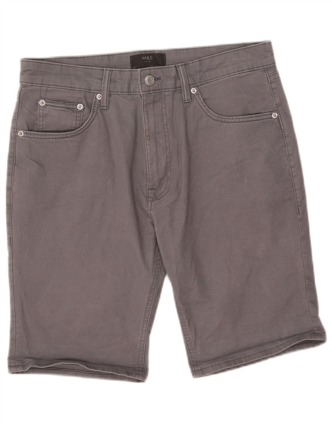 Marks & Spencer Herre Casual Shorts W32 Medium Grey Bomuld