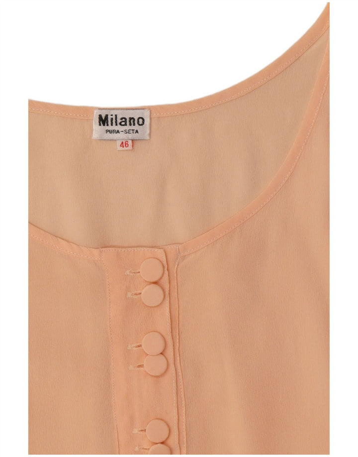 milano Dame ærmeløs bluse Top IT 46 Large Pink Silk
