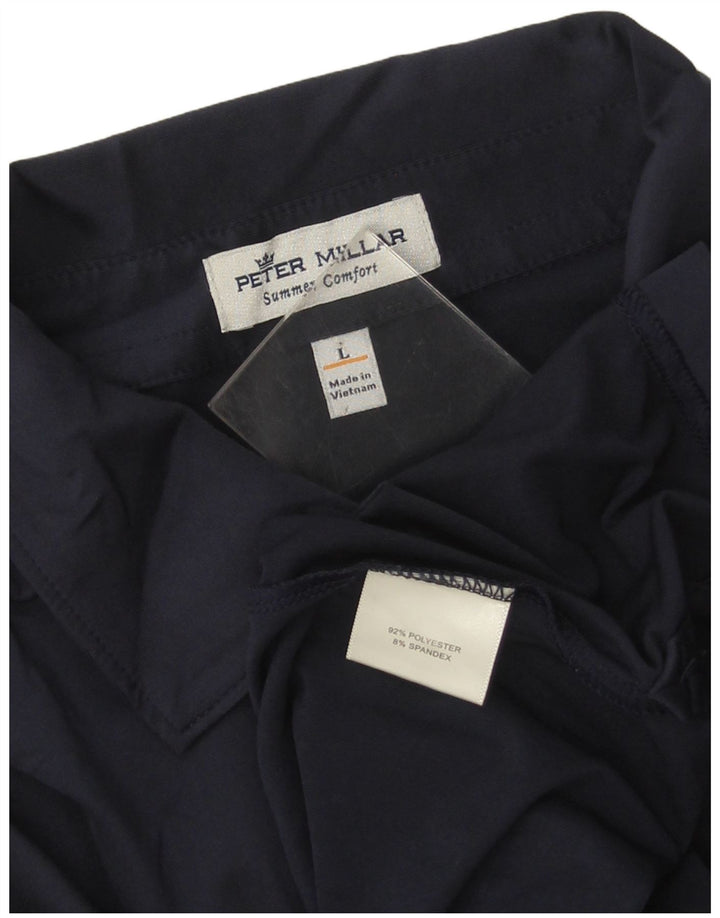 Peter Millar Herre poloshirt Stor marineblå polyester