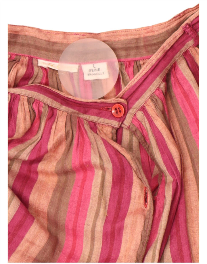 VINTAGE Kvinder Højtalje Plisseret Nederdel Stor W26 Flerfarvet Stribet