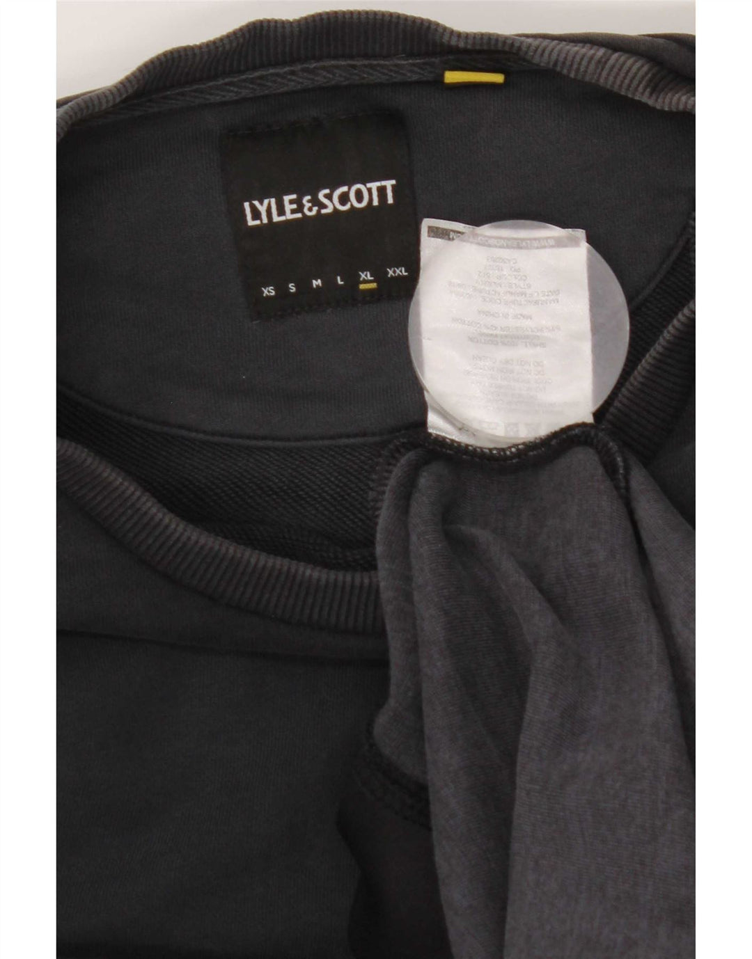 Lyle & Scott Herre Sweatshirt Jumper XL Sort Colourblock Bomuld