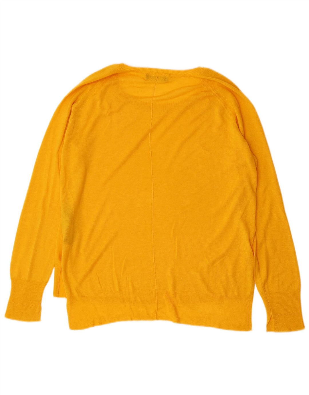 ZARA Womens Boat Neck Jumper Sweater UK 14 Medium Yellow Viscose