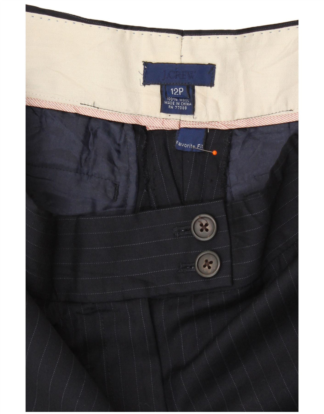 J. CREW Dame Favorit Fit Chino Bukser US 12 Large W32 L29 Navy Blue
