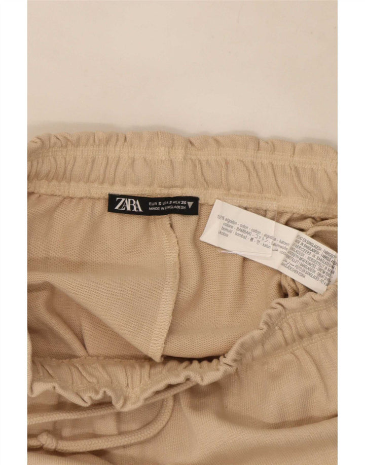 Zara Midi-nederdel til kvinder, lille W26 beige bomuld