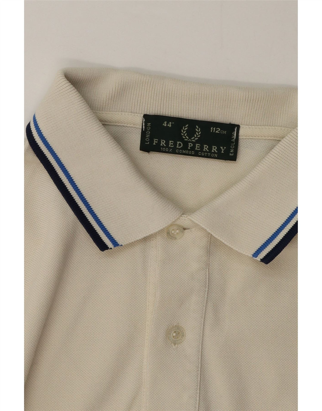 Fred Perry Herre poloshirt Medium hvid stribet bomuld