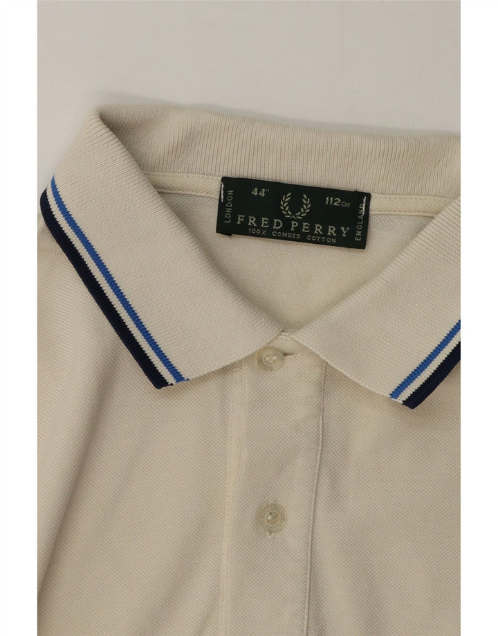Fred Perry Herre poloshirt Medium hvid stribet bomuld