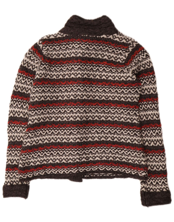 Per Una Dame Cardigan Sweater UK 14 Medium Grå Stribet Akryl
