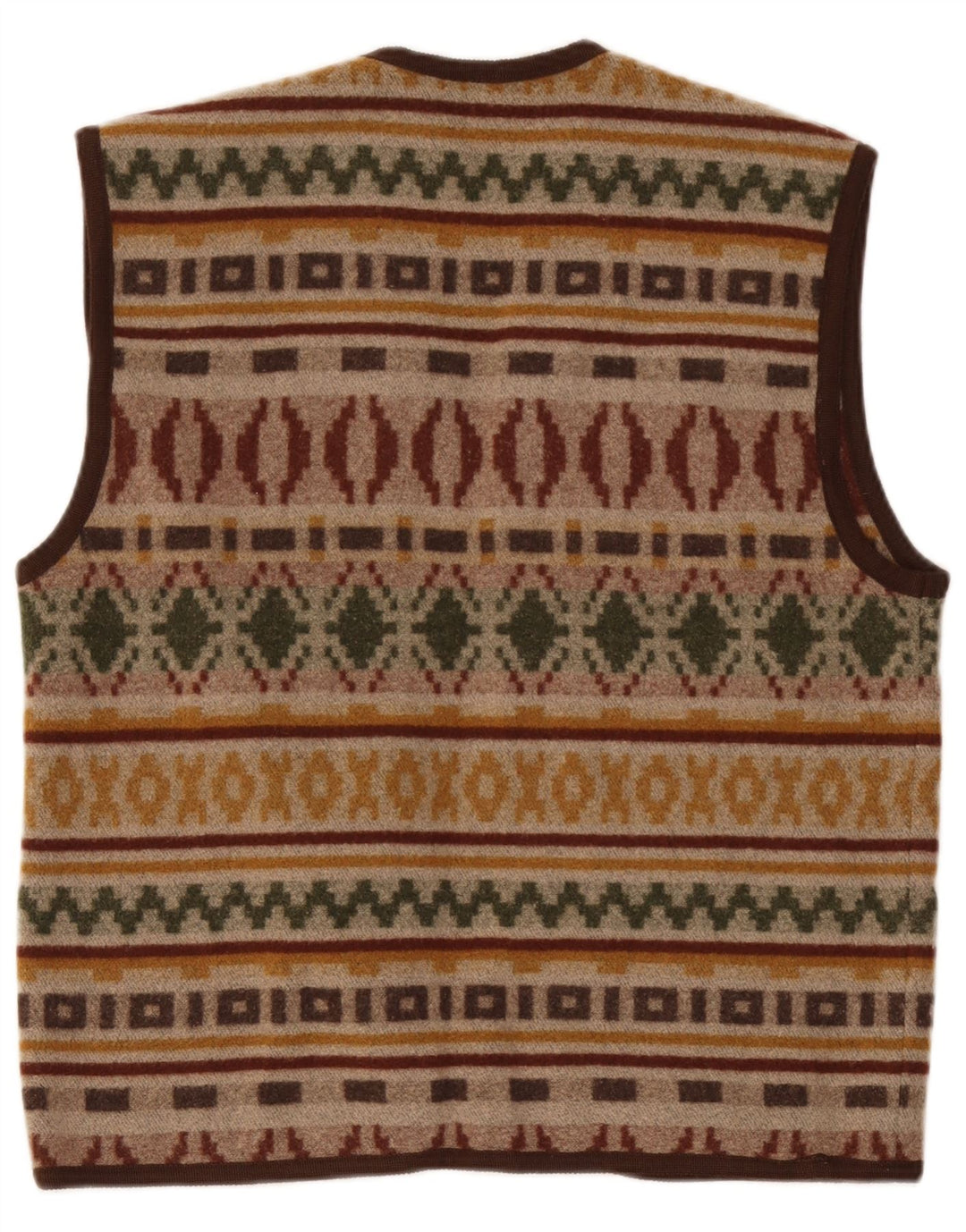 Vintage vest til mænd Stor brun geometrisk