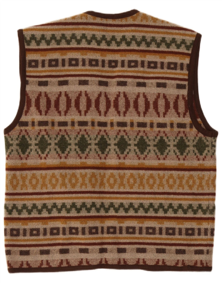 Vintage vest til mænd Stor brun geometrisk