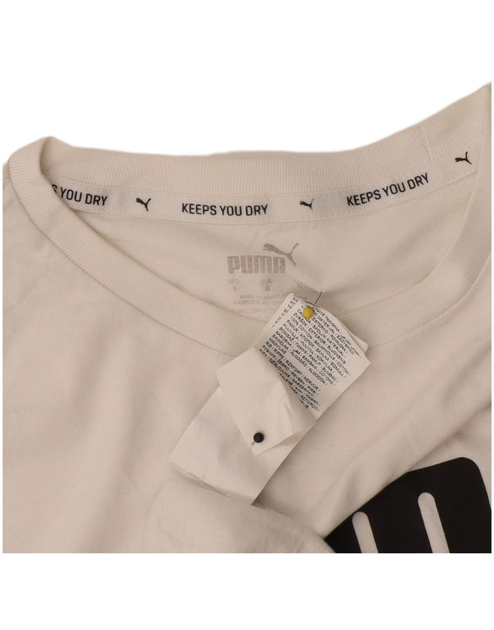 Puma Herre Grafisk T-Shirt Top Stor Hvid Bomuld