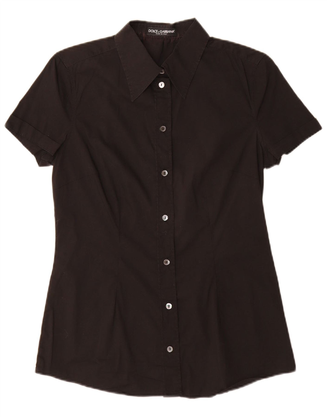Dolce & Gabbana Kortærmet Dameskjorte IT 42 Medium Sort Bomuld