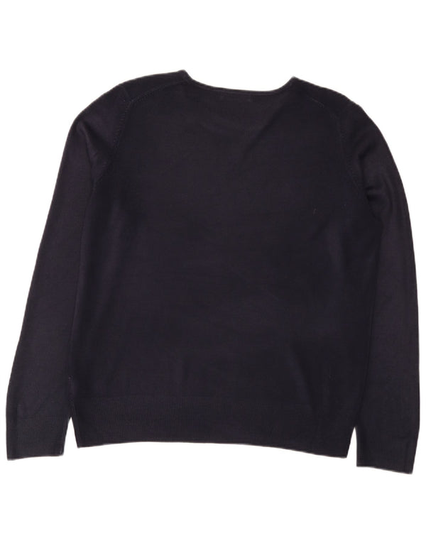 Marks & Spencer Dame Boat Neck Jumper Sweater UK 14 Large Navy Blue