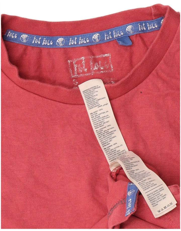 Fat Face Herre grafisk T-shirt Top Lille Pink Cotton Beach
