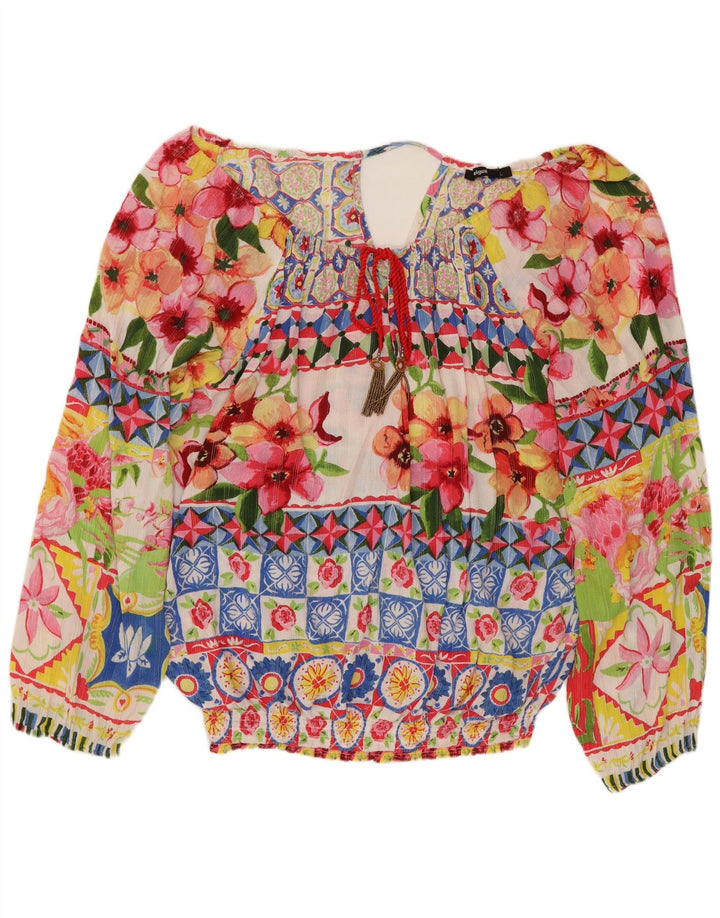 DESIGUAL Dame Oversized bluse Top UK 16 Large Multicolored Floral