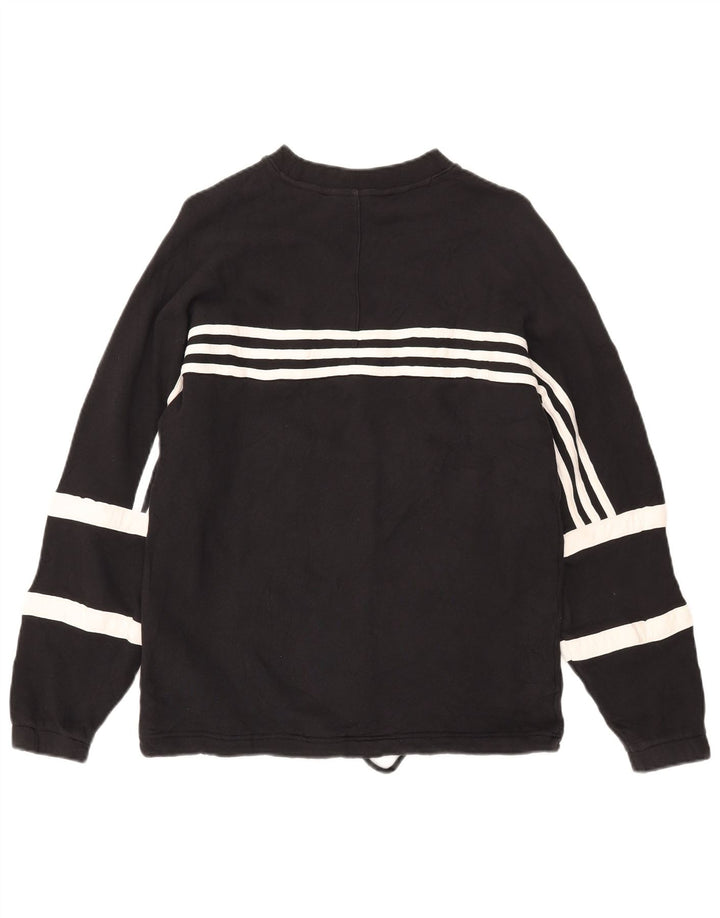 Adidas Dame Sweatshirt Jumper UK 10 Small Black Bomuld