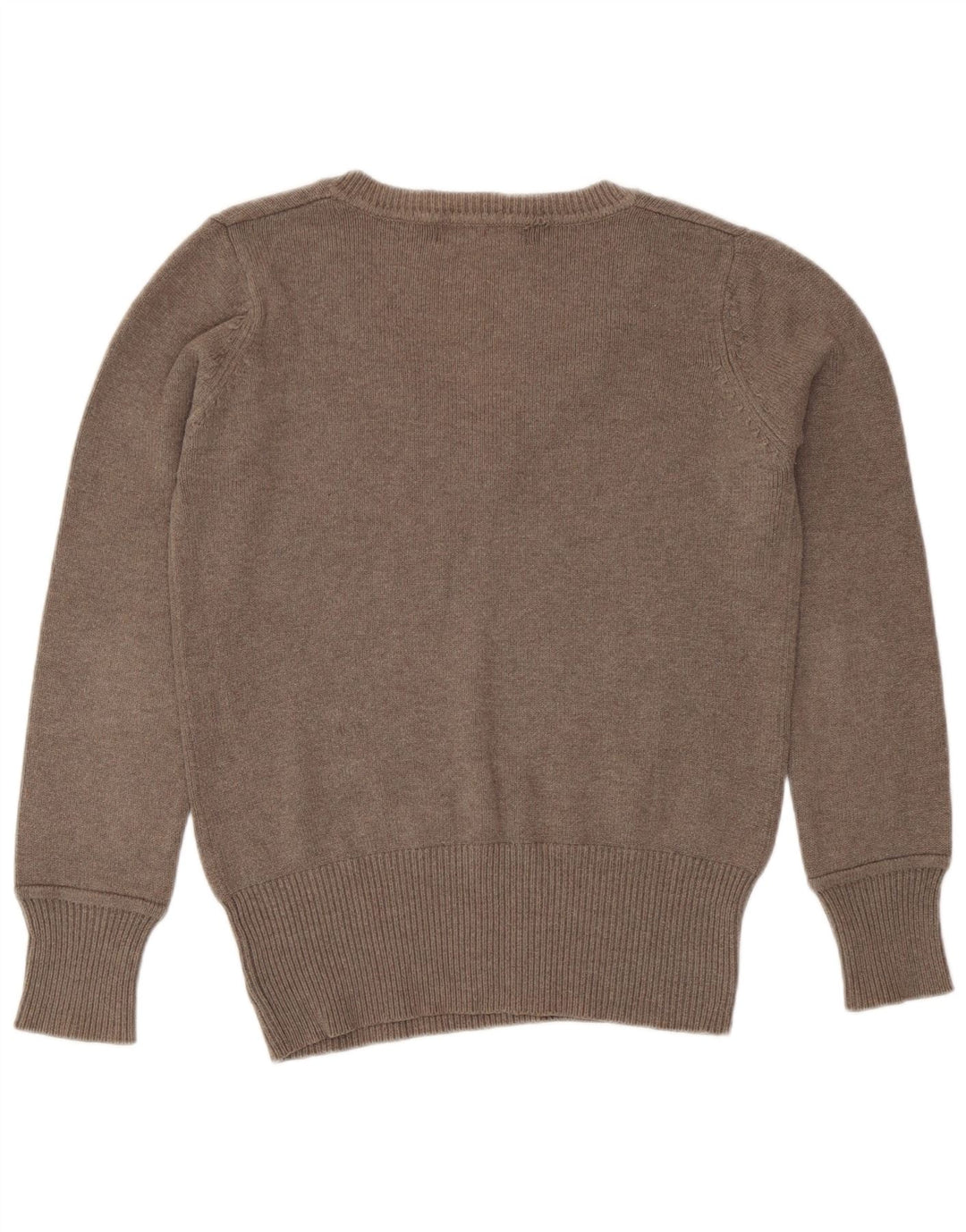 Zara Dame V-hals sweater UK 14 Medium Brun