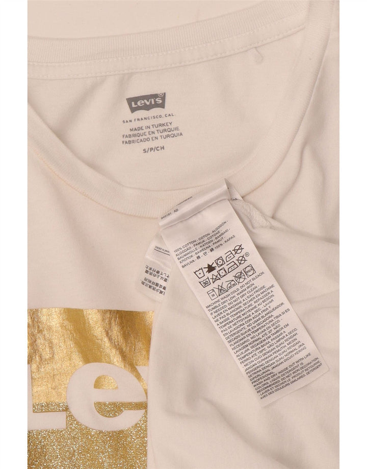 Levi's Grafisk T-shirt top til kvinder DK 10 Lille hvid bomuld