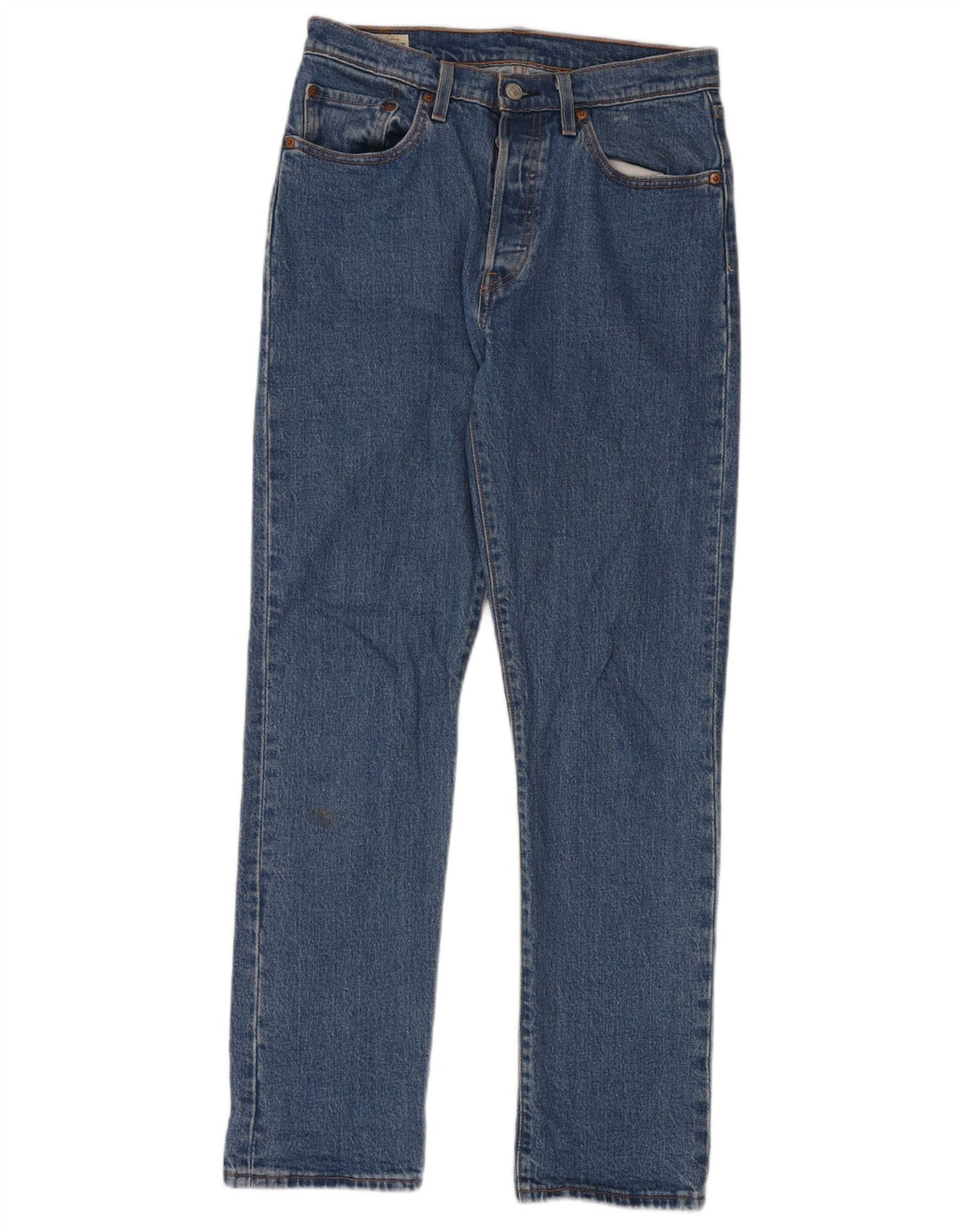 LEVI'S Herre 501 Straight Jeans W27 L30 Blå Bomuld