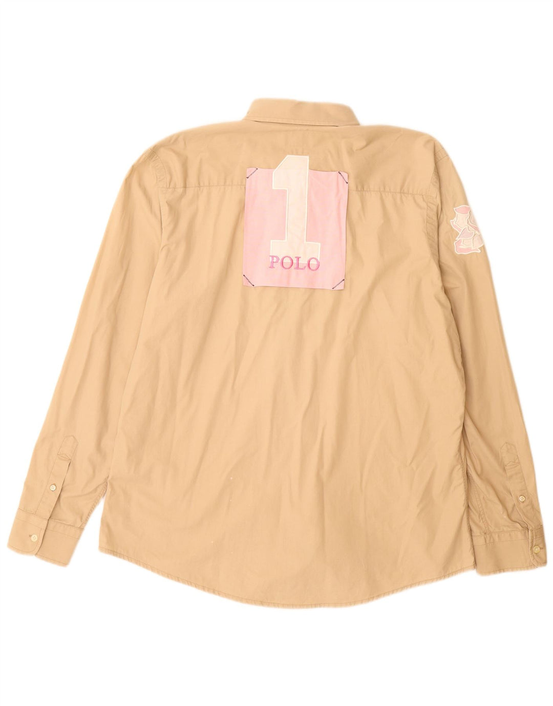 LA MARTINA Herre grafisk skjorte 2XL beige bomuld