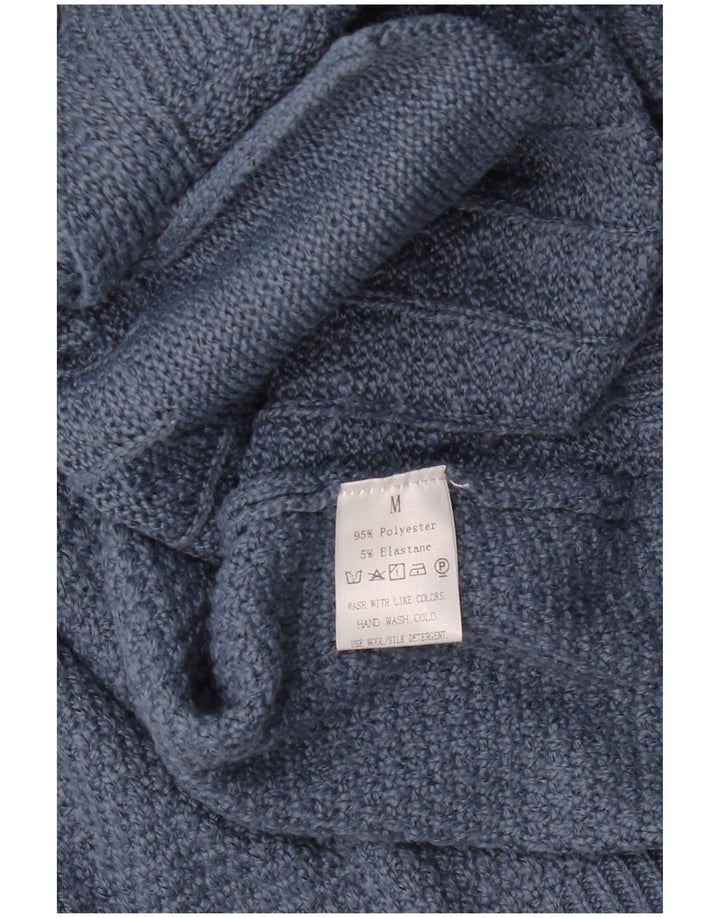 Vintage Dame Loose Fit Cardigan Sweater UK 14 Medium Blue Polyester
