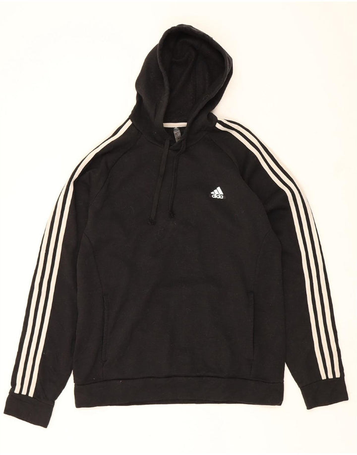 ADIDAS Mens Hoodie Jumper Large Black Vintage Adidas and Second-Hand Adidas from Messina Hembry 