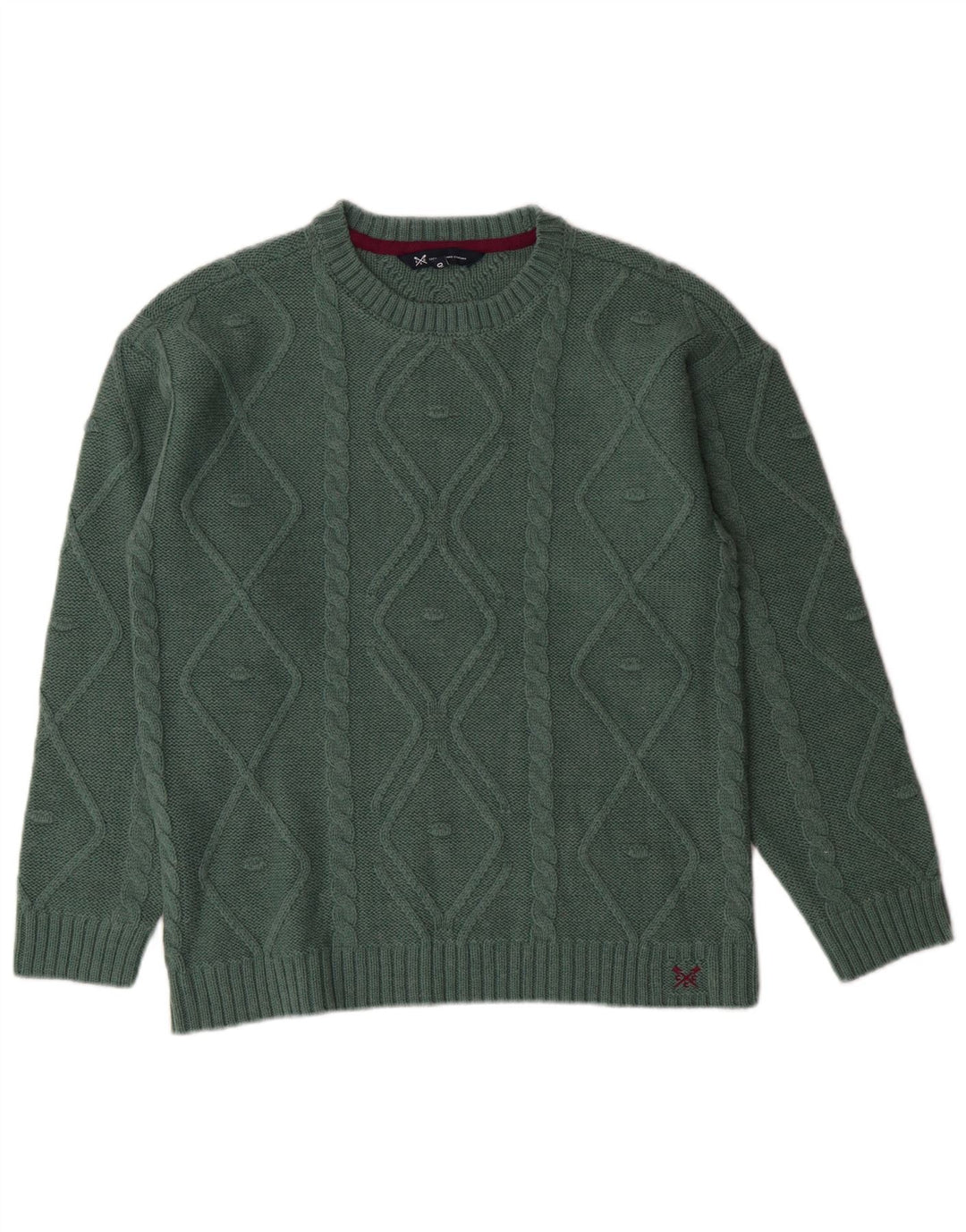 CREW TØJ Dame Oversized Crew Neck sweater UK 10 Small Green