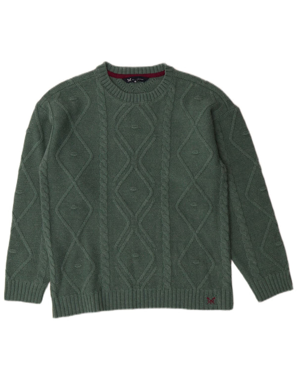 CREW TØJ Dame Oversized Crew Neck sweater UK 10 Small Green