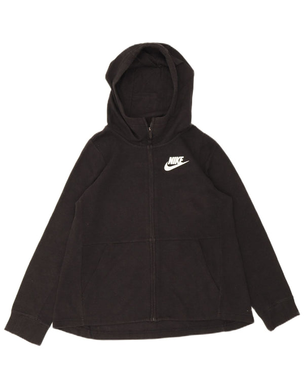 Nike hættetrøje med lynlås til piger 12-13 år Stor sort bomuld