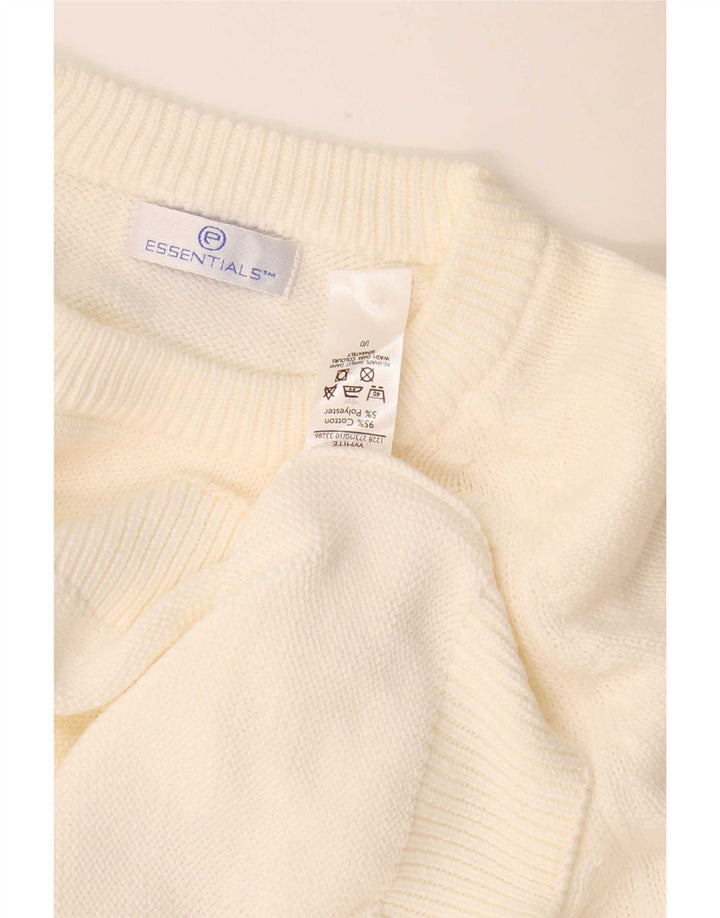 Essentials Herre sweater med rund hals 2XL hvid bomuld