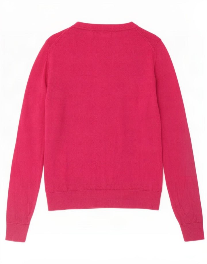 Marks & Spencer Dame Cardigan Sweater UK 12 Medium Pink Uld