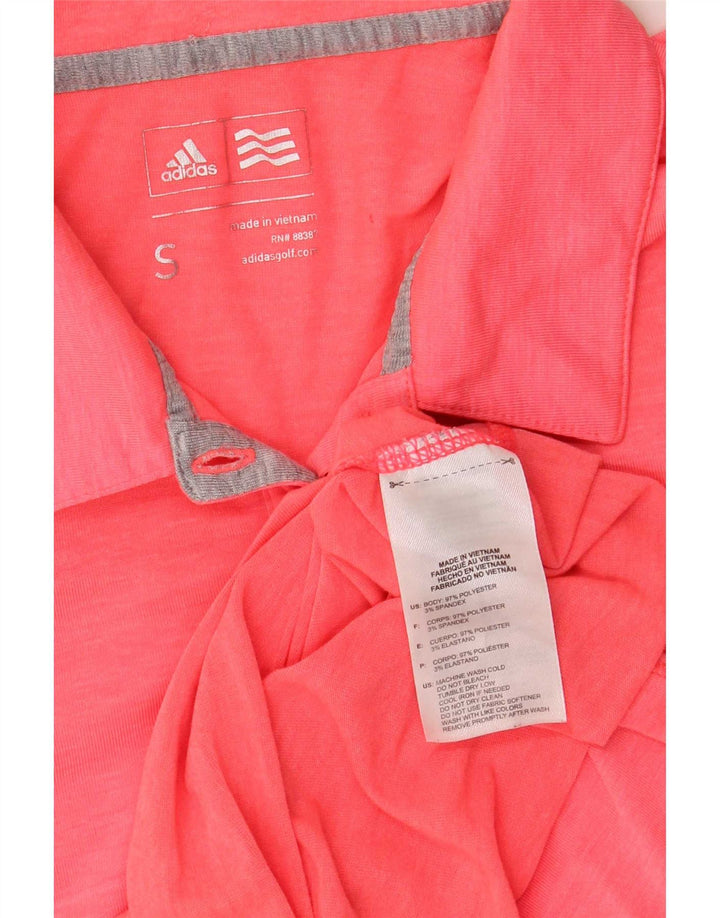 Adidas Dame Polo Shirt UK 10 Small Pink Polyester